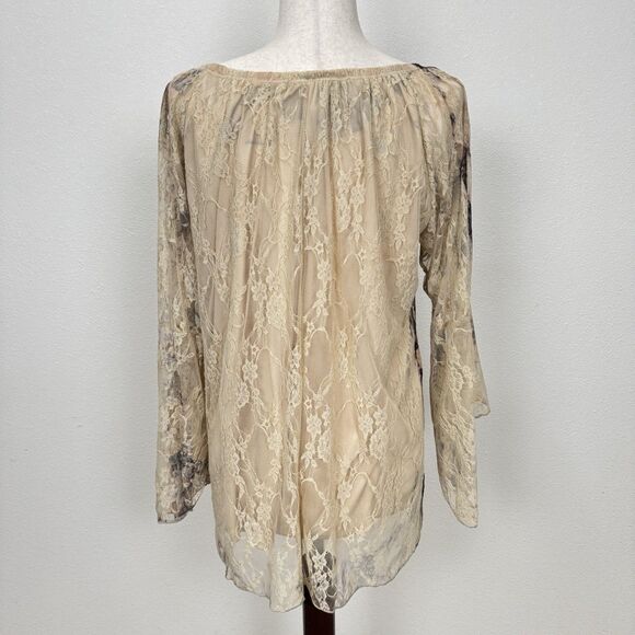 Vtg Y2K Fairy Grunge Top Womens 1X Plus Floral Lace Indie Whimsigoth Cottagecore - Picture 7 of 14